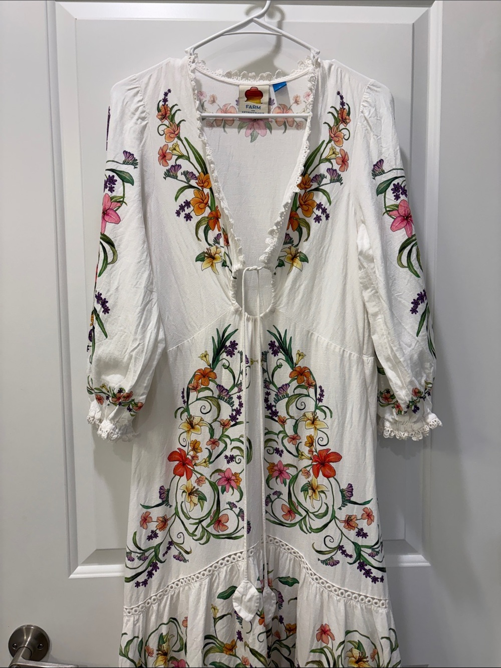 Farm Rio x Anthropologie Cutout Floral Maxi Dress Size M - Picture 6 of 16